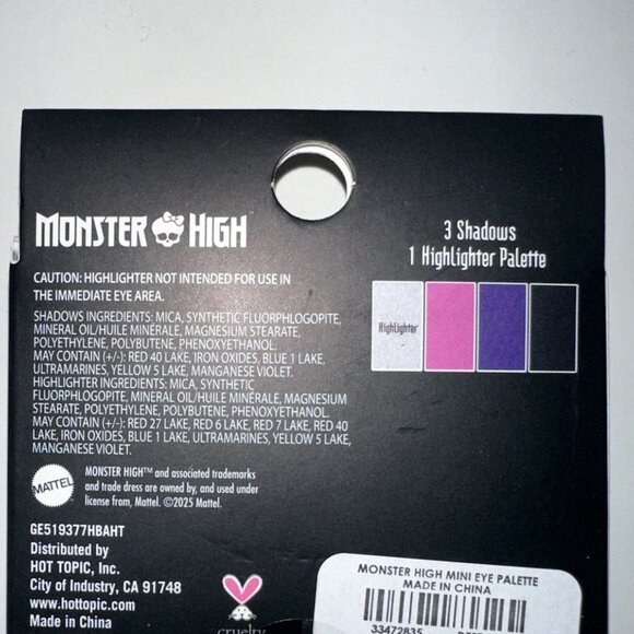 Monster High Mini Eyeshadow & Highlighter Palette NEW FAST SHIPPING! - Picture 5 of 5